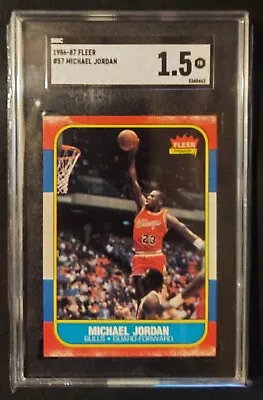 1986-87 Fleer #57 Michael Jordan (RC) Rookie SGC 1.5 • $2123.45