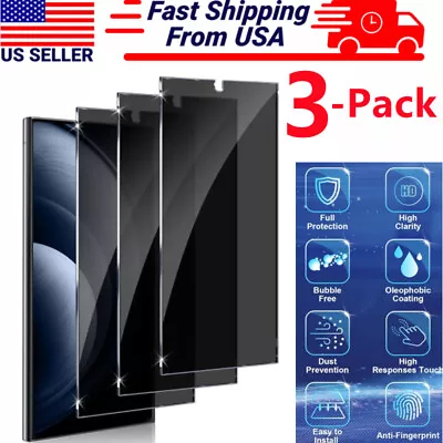 Tempered Glass Privacy Screen Protector For Samsung Galaxy S24 Ultra/S24 Plus 24 • $9.99