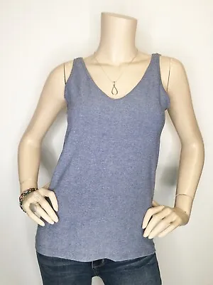 Eloise Anthropologie Large Cloud Blue Stretch Tank Top Sleeveless Shirt • $16.99