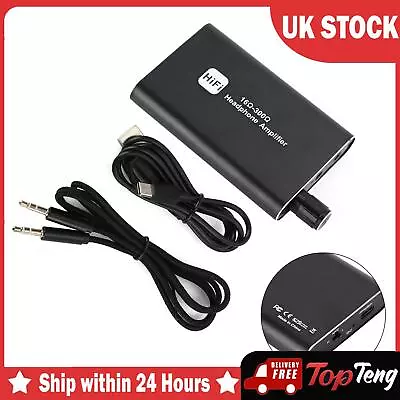 Mini HIFI Headphone Amplifier 3.5mm Portable AUX Audio W/ USB Cable Earphone/AMP • £16.79