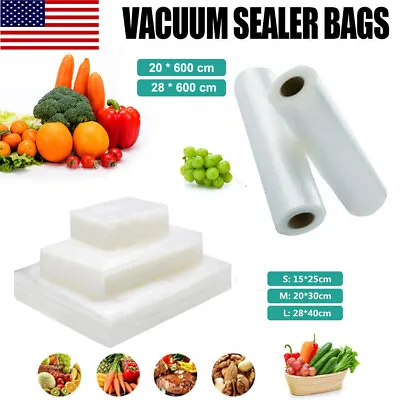 $12.99 • Buy Vacuum Sealer Bags Roll Pack For Vac Storage Food Saver Seal A Meal , 5 Sizes,US