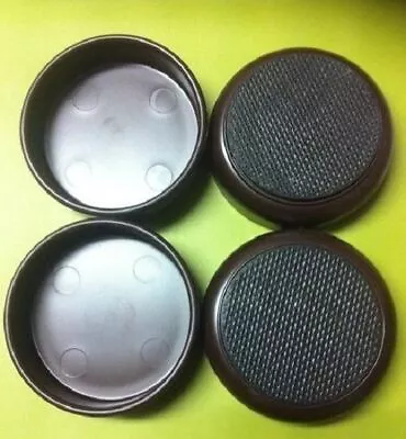 £3.75 • Buy 4 X Large BROWN RUBBER PADDED CASTOR CUPS Floor Chair Furniture Protectors