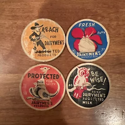 4 Dairymens Assn Dairy Hawaii Vintage Milk Bottle Caps Hawaiian Pog 36 37 38 40 • $45