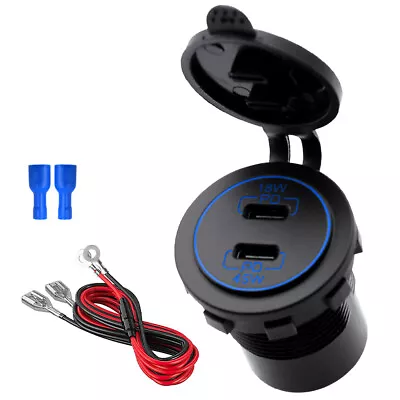 12V/24V Car Power Outlet PD Type C Dual USB C Fast Charger Socket Adapter UK • £9.99