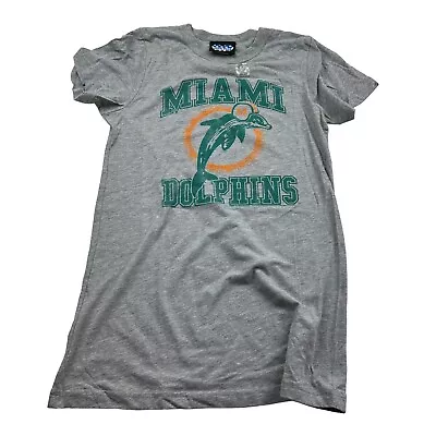 NFL Miami Dolphins Grey Big Logo Junk Food Women’s Sz Large T Shirt NEW Tua • $34.24