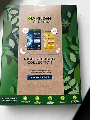 GARNIER SkinActive Night & Bright Collection Gift Set (5 X Masks Per Pack) • £8.95