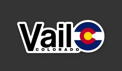 Vail - Colorado - Ski Resort Stickers  - With Colorado Flag • $5.99