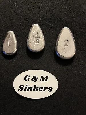 No Roll Sinkers  Assort 30-1oz 20-1 1/2oz  And 15-2oz Lead Fishing Weights USA • $29