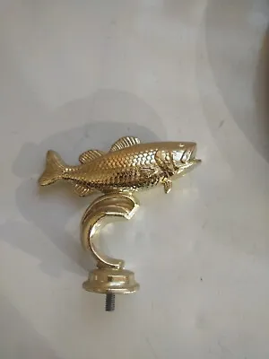 Vintage Fishing Trophy Topper Gold Tone Fish Bass • $27