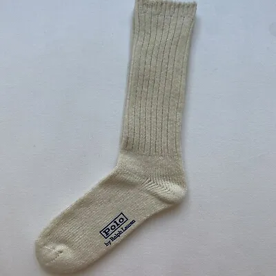 Polo Ralph Lauren Men’s Rib Knit  Wool Socks 62% Wool Ivory • $22