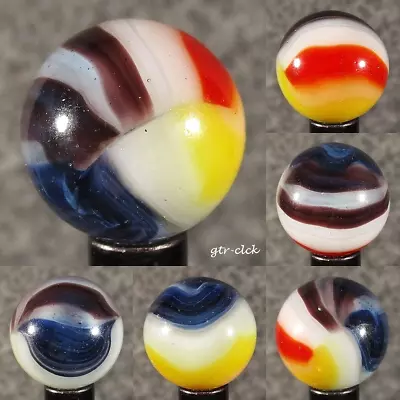 One Awesome Vintage Vitro Agate Tri-lite Elite Marble .. 5/8  .. #0414j • $4