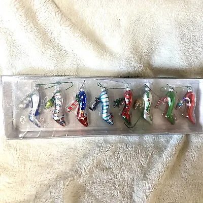 Department 56 Tiny Trimmings Mini Glass Christmas Ornaments 8 High Heels Shoes • $26