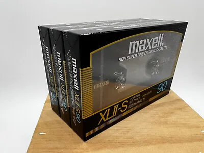 3 SEALED Maxell XLII-S 90 Cassette TAPES Japan IEC Type II New NOS FREE SHIPPING • $45