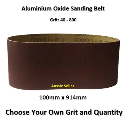 100mm X 915mm 914 Sanding Belt Belts 40 - 800 Grit Heavy Duty Cloth Backed • $4.50