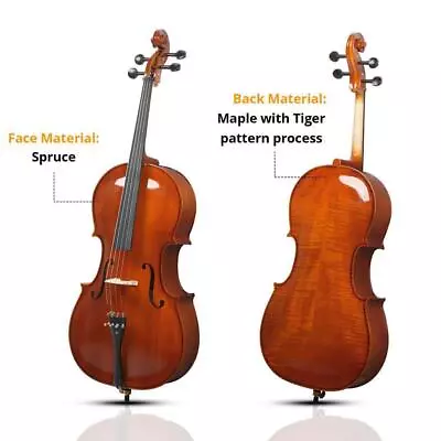 Full Size 4/4 Cellos For Kids & Adults  W/ Bow Case Spruce Panel • $179.99