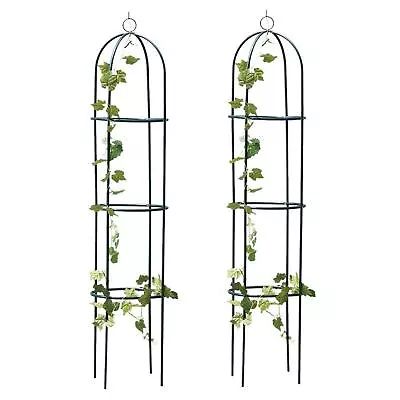 £18.85 • Buy 2 X GARDEN OBELISK CLIMBING PLANT FLOWERS STEEL FRAME EASY ASSEMBLY GROW SUPPORT