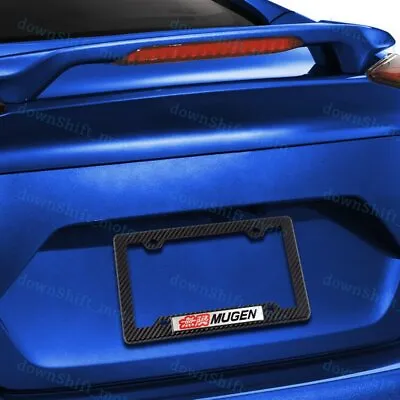2PCS MUGEN Car Emblem W/ Carbon Look ABS License Plate Tag Frame For Honda Civic • $14.55