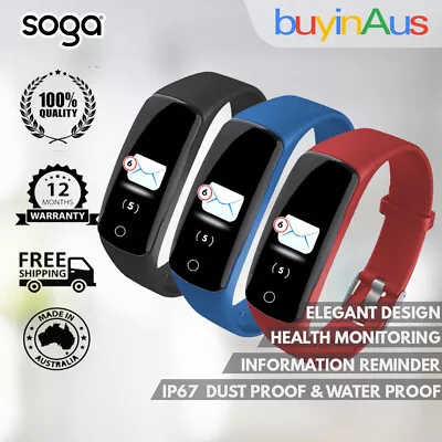 SOGA 3X Fitness Tracker Waterproof Smart Bracelet Watch Monitor Bundle • $172.90