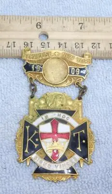 $76.95 • Buy Vtg Knights Templar Syracuse New York 1909 In HOC SIGNO VINCES Pin Medal Masonic