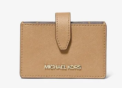 Michael Kors Jet Set Travel Medium Saffiano Leather Accordion Card Case -Camel • $59