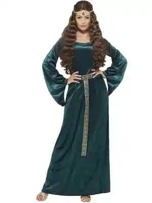 Maid Marion. Medieval Maid Fancy Dress Costume Green • $37.29