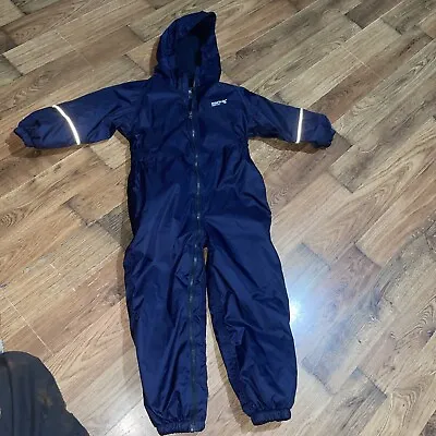 £8 • Buy Regatta Puddle Iv Boys Girls Waterproof All In One Rain Suit Kids Children