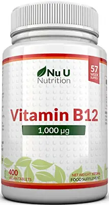 Vitamin B12 1000mcg High Strength Methyl Cobalamin 400 Vegetarian Vegan Tablets • £8.99