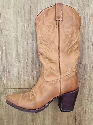 Vintage Cowboy Cowgirl Boots R.Soles By Judy Rothchild Size 4.5/37 Tan - VGC • £200