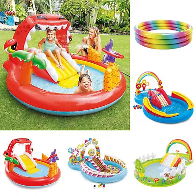 Kids Fun Inflatable Paddling Pool Play Center Outdoor Summer Swimming Pool Ring • £27.95