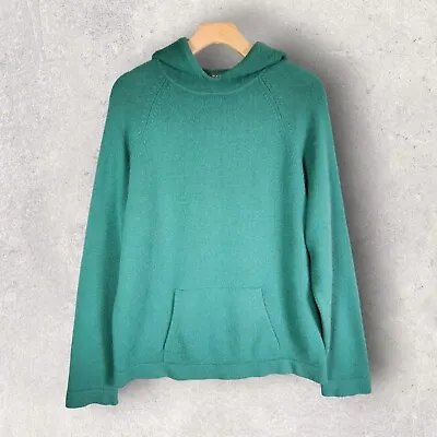 TSE Cashmere Hoodie Sweater Size LARGE Green 100% Pure Cashmere Pullover • $79.99