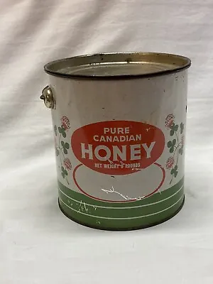 Vintage Pure Canadian Honey Tin 8 Pounds Meil Pur  Advertising • $10.50