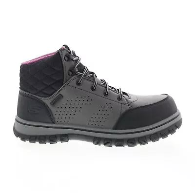 Skechers Mccoll Composite Toe 108004 Womens Gray Nubuck Lace Up Work Boots • $45.99