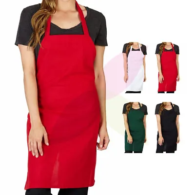 $11.99 • Buy Full Size Adult Bib Apron Heavy Duty Unisex Waiter Waitress Barista Workwear