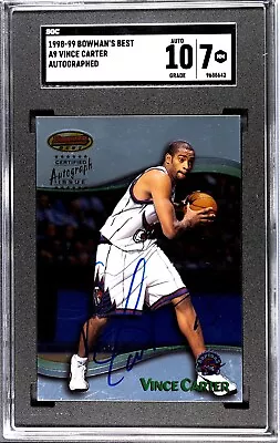 1998-99 Bowman's Best Vince Carter RC Auto SGC 7 A9 Rare Autographed • $248.88