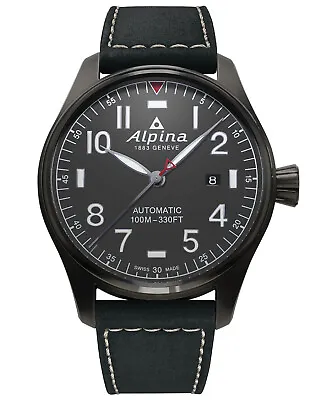 £829 • Buy Alpina Black Mens Analogue Watch Startimer Pilot AL-525G4TS6