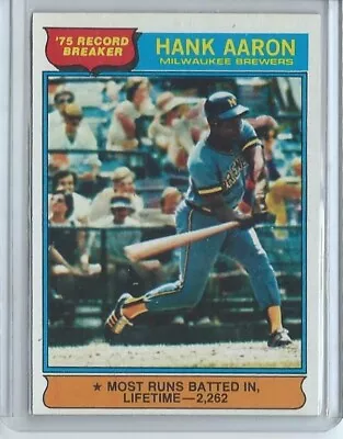 1976 Topps #1 Hank Aaron Record Breaker ...Gorgeous!!! • $1.25