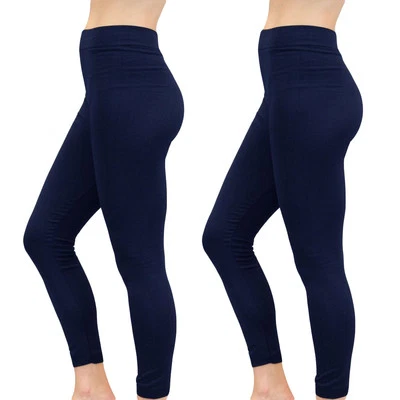 £7.99 • Buy 2 Pack Womens Fleece Leggings Thermal Warm Thick Full Length - 4 Colours!