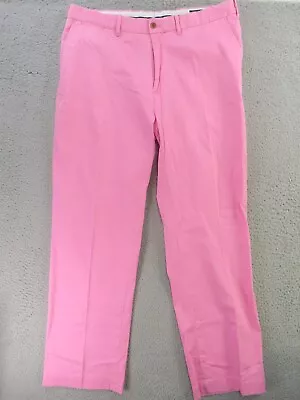 Ralph Lauren Polo Pants Men 36x32 Pink Flat Front Twill Stretch Actual 36x31 • $36.95