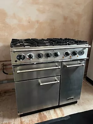 Falcon Deluxe Range Cooker 90 Stainless Steel With Chrome Trim • £1490