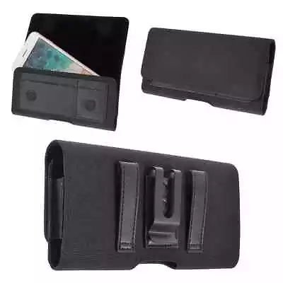 For ZTE Blade A462 Case Metal Belt Clip Horizontal Card Holder Textile And Le... • $57.15