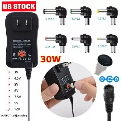 30W Universal Power Adapter AC DC 3V-12V Multi Voltage Charger Converter US • $14.69