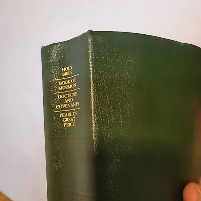 HOLY BIBLE BOOK OF MORMON DOCTRINE AND COVENANTS PEARL OF GREAT PRICE Green 1979 • $20