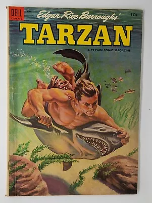 Tarzan #56 VG+ Canadian Edition Underwater Shark Cover 1954 • £25