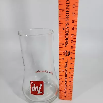 Vtg Mid-Century 7 UP THE UNCOLA Upside Down Clear Soda Tumbler Glass 1970's • $10