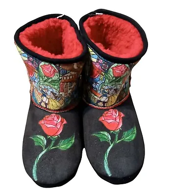 Disney Beauty & Beast Stain Glass Slipper Boot Plush HOT TOPIC Princes XL 11-12  • $87.55