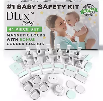 Dlux Magnetic Child Safety Cupboard Locks For Children [12 Magnetic Locks 2 Key • £26.11