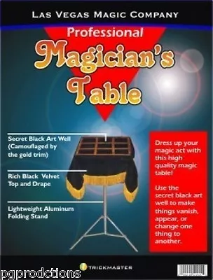 Black Art MAGICIANS MAGIC TRICK TABLE Velvet Top Base Folding Stand Stage Prop  • $89.95