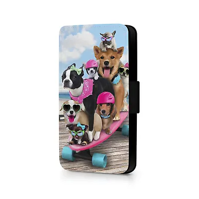 £4.99 • Buy Skateboarding Dogs Phone Flip Case For IPhone - Huawei