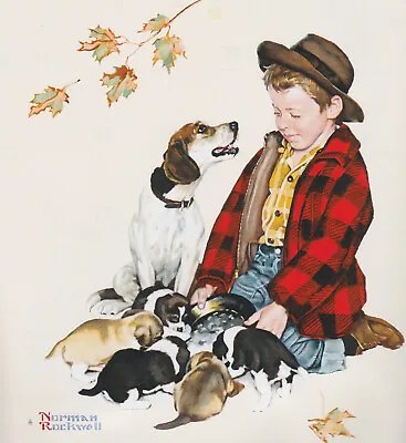 PROUD PARENT DOG AND BOY NORMAN ROCKWELL[NewFolderNR 8x10 Poster FINE ART Print • $3.99
