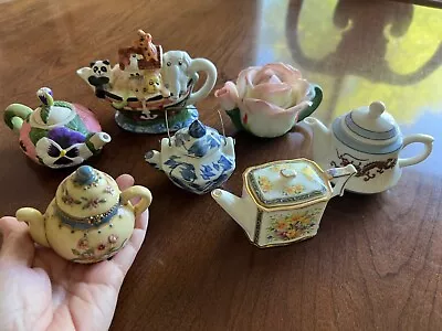 MINI TEAPOTS - Collection Of 7 Splendid Styles Motifs And Colors • $20